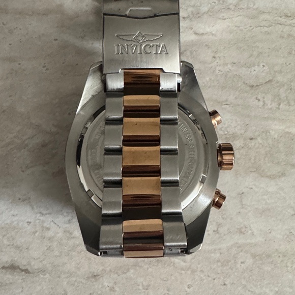 Invicta Rose Gold and Silver Chronograph Watch